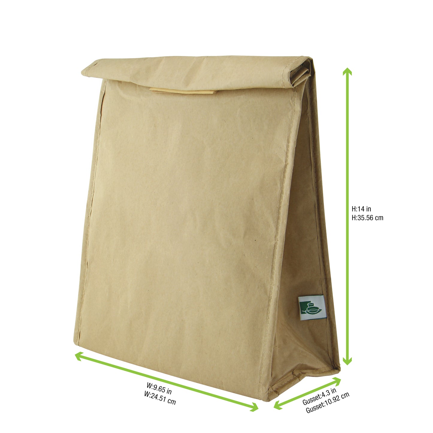 Reusable Paper Insulated Meal Bag with Velcro Closing