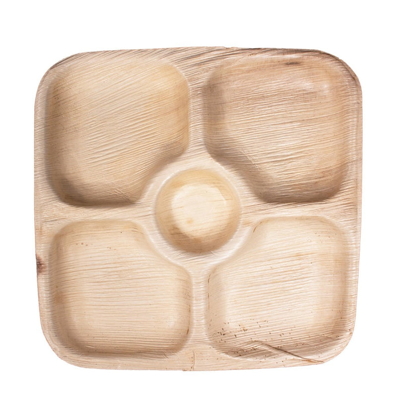Square 5 Compartment Plate