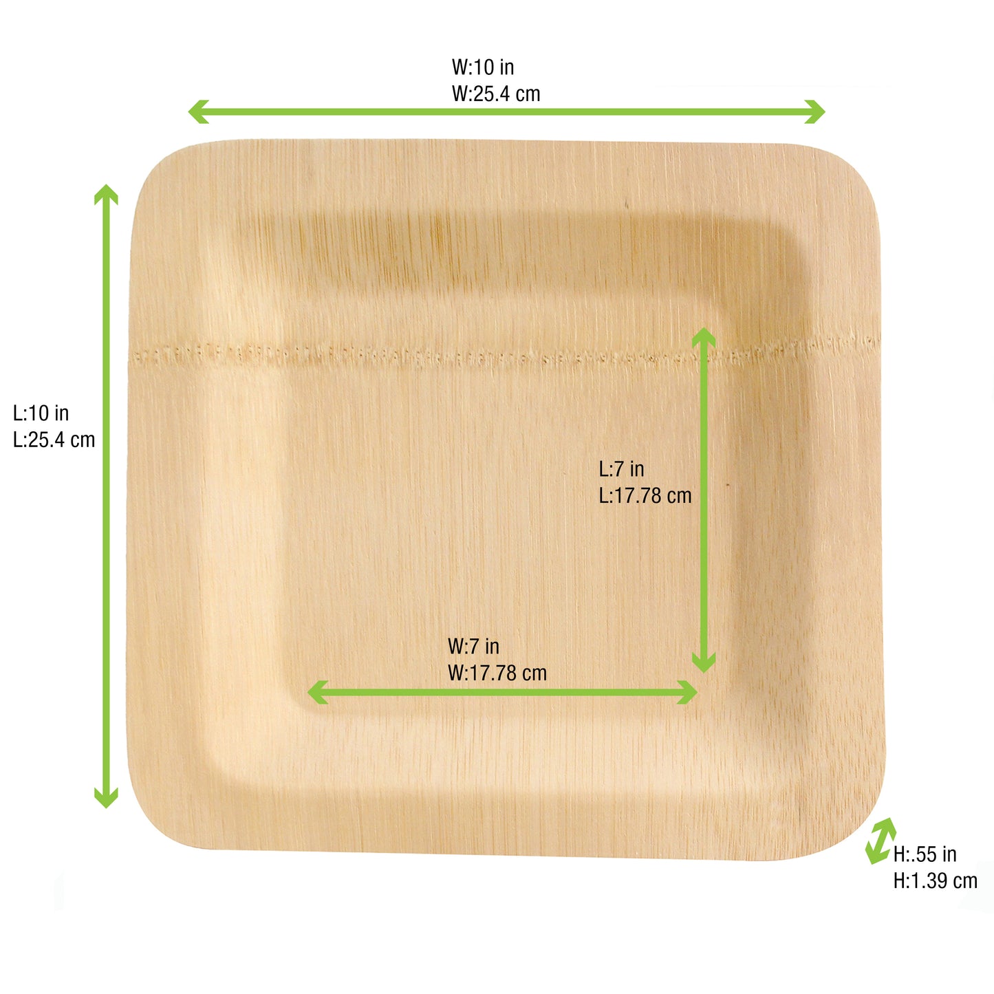Bamboo Veneer Square Plate 48/Case