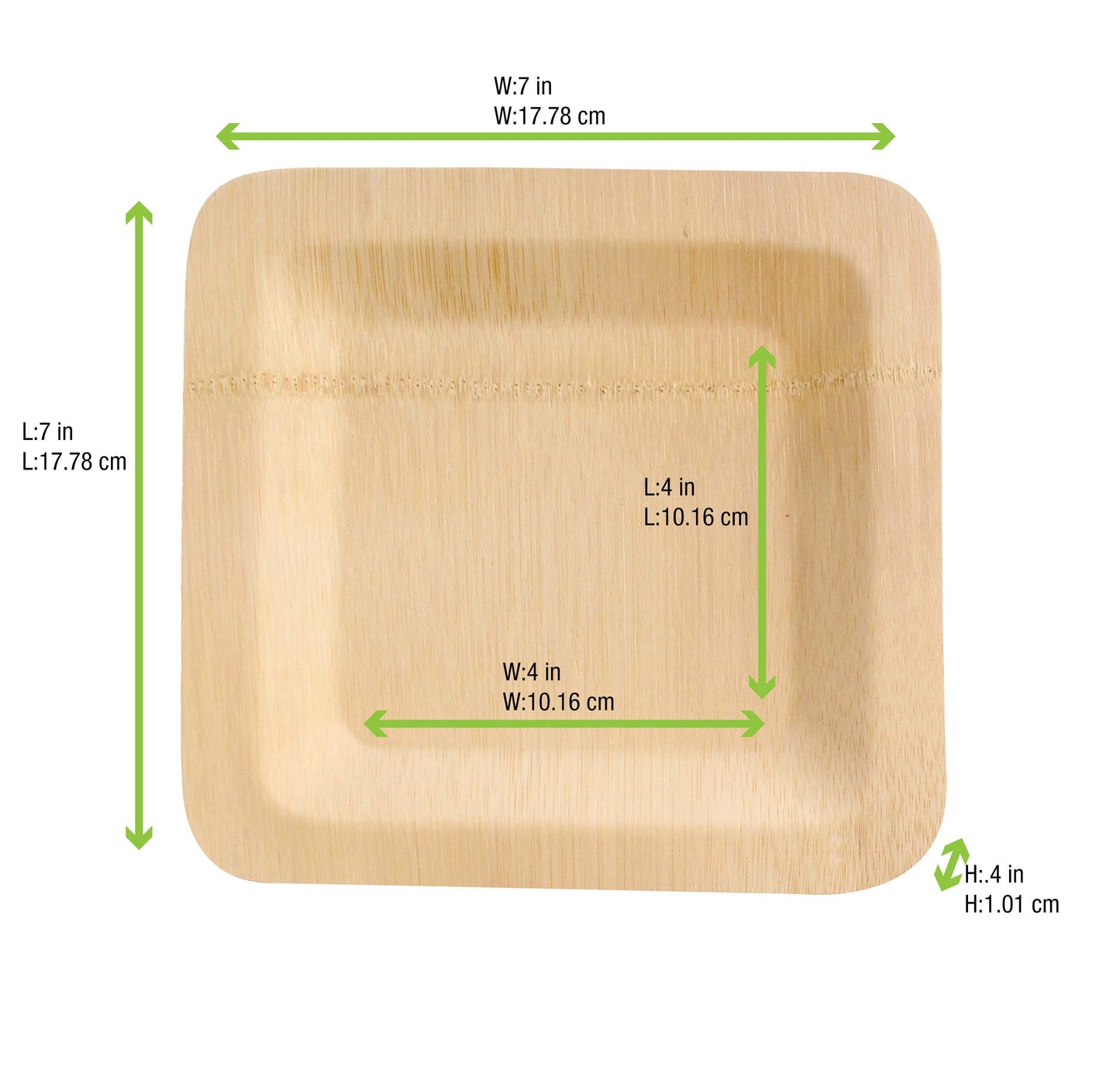 Bamboo Veneer Square Plate 48/Case