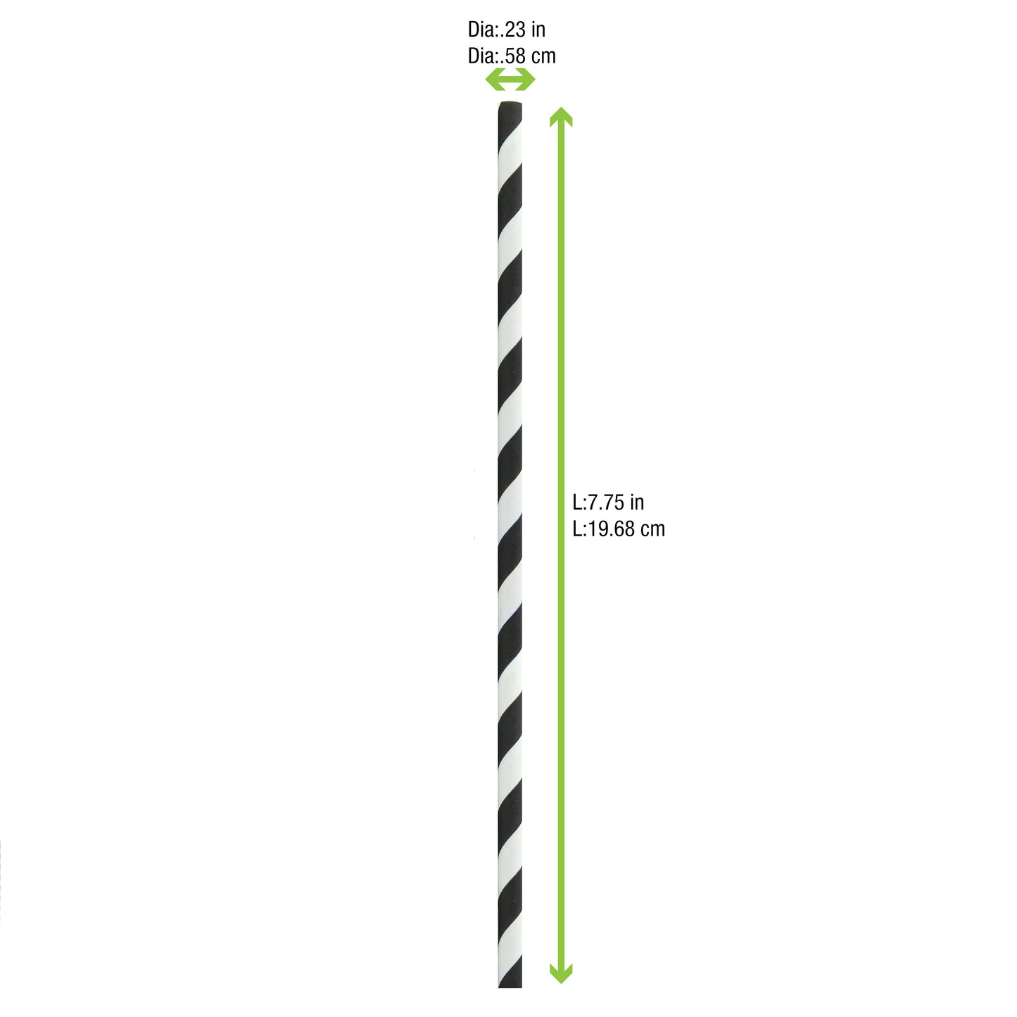 Durable Striped Paper Straws 300 Pcs/Cs - Unwrapped