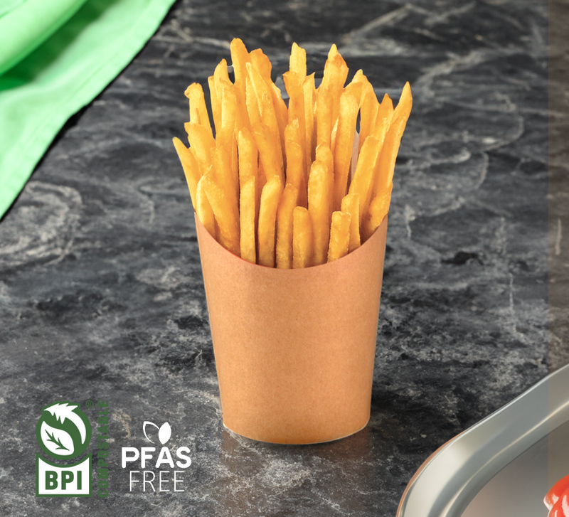 8 oz Kraft + PLA French Fry Container (250 Pc/cs, 50 Count Inners)