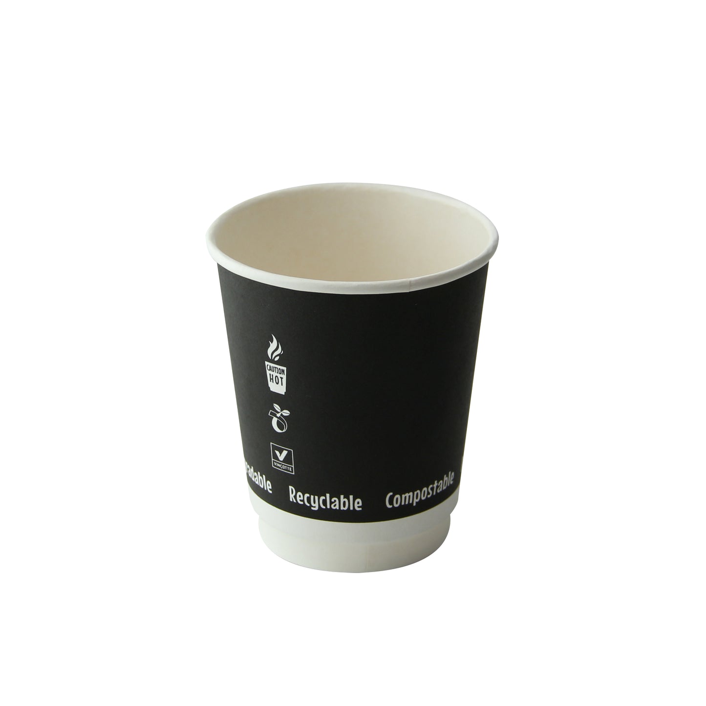 Double Wall Black Compostable Paper Cup 500/Case