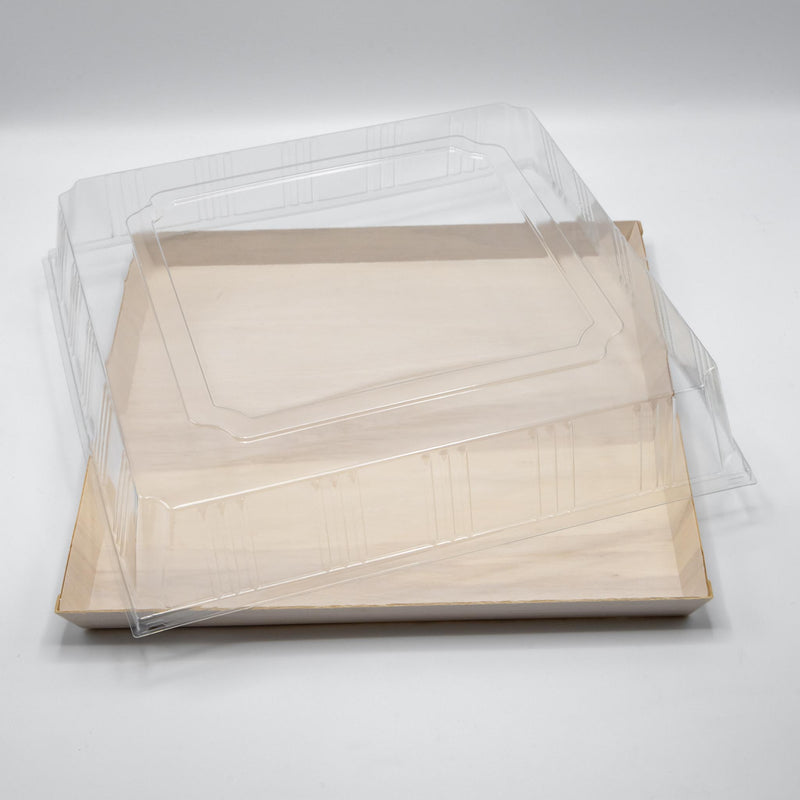 Balsa Wood Tray with Clear Cover 25/Case