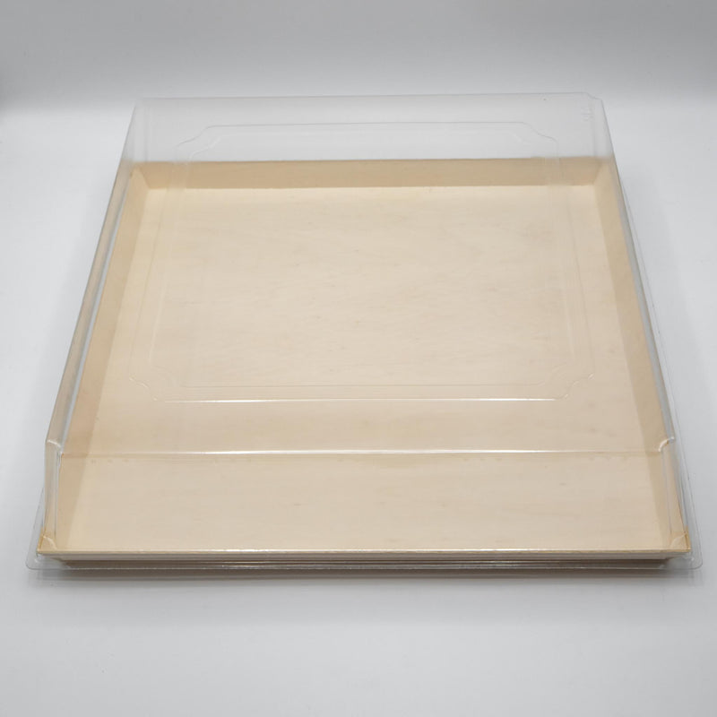 Balsa Wood Tray with Clear Cover 25/Case