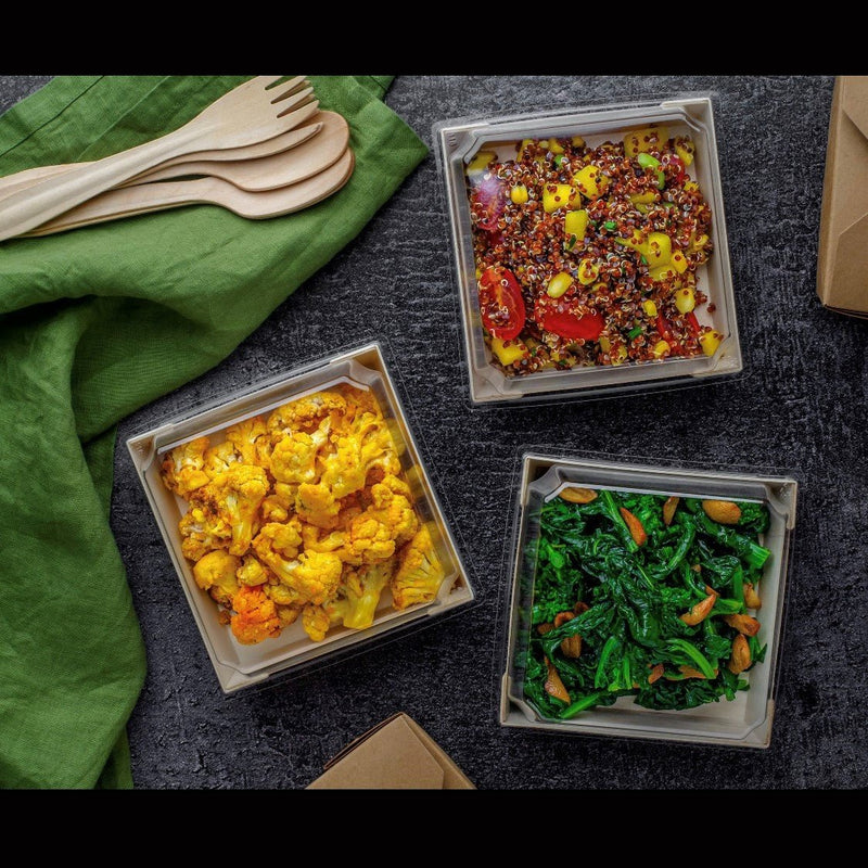 Balsa Wood Tray with Clear Cover 100/Case