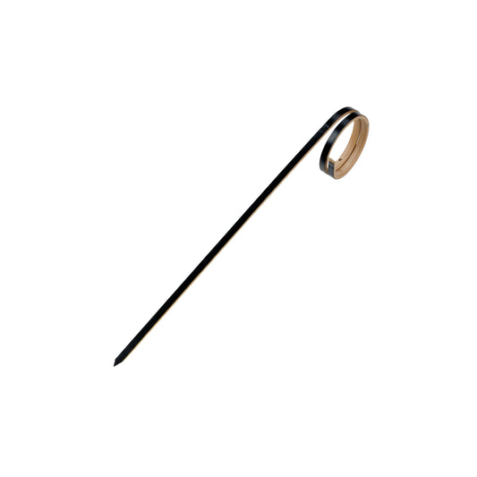 Rond Black Bamboo Skewer with Side Twist