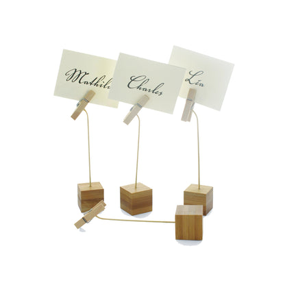 Sign Clip With Bamboo Base