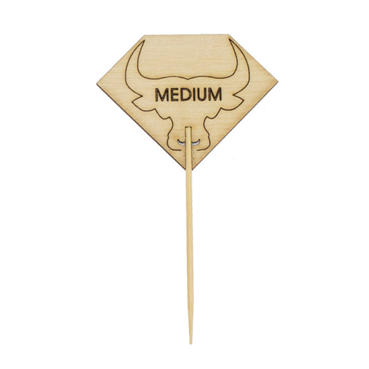 Diamond Shaped Steak Markers with Bull Head Medium