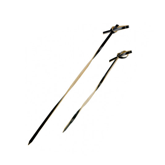 Black Bamboo Looped Skewer with Twisted Stem