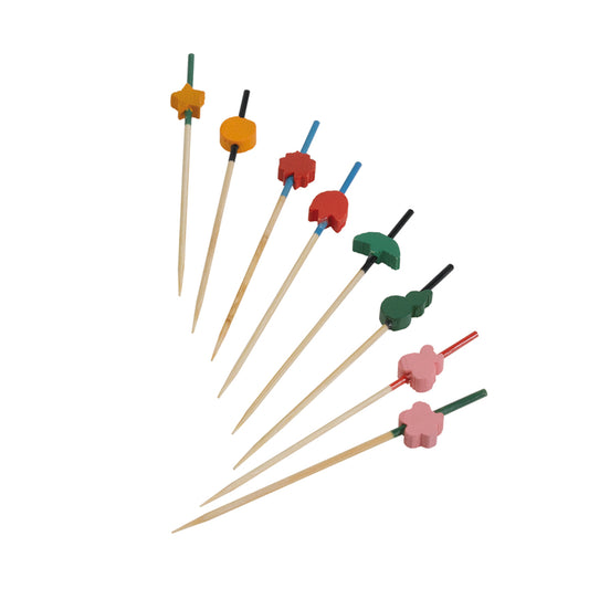 Bamboo Art Skewers (Assorted Colors & Designs)