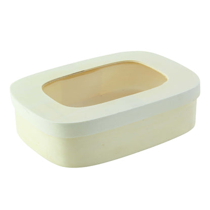 Rectangular Wood Box with Window Lid 25/Cs