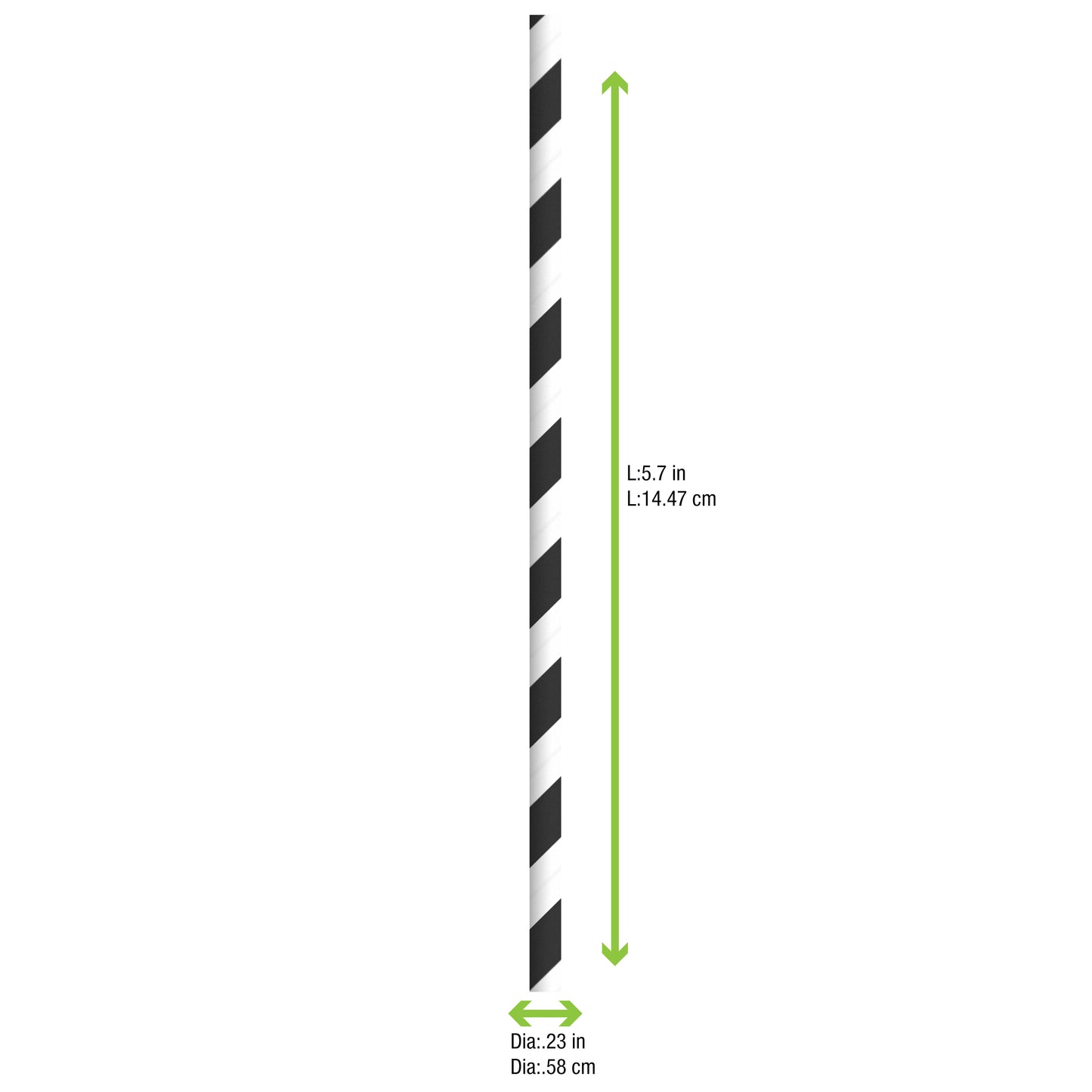 Durable Striped Cocktail Paper Straws - Unwrapped
