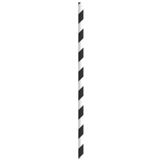 Durable Striped Cocktail Paper Straws - Wrapped