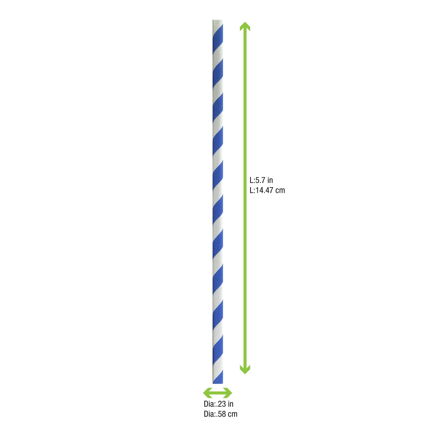 Durable Striped Cocktail Paper Straws - Unwrapped