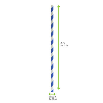 Durable Striped Cocktail Paper Straws - Unwrapped