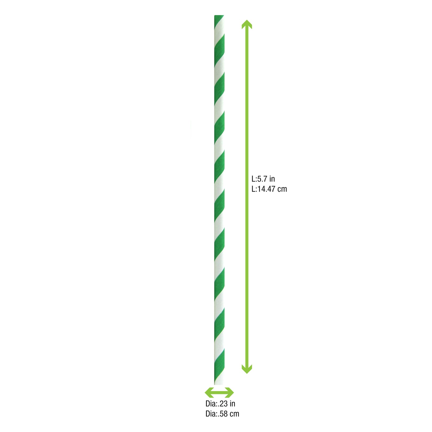 Durable Striped Cocktail Paper Straws - Unwrapped
