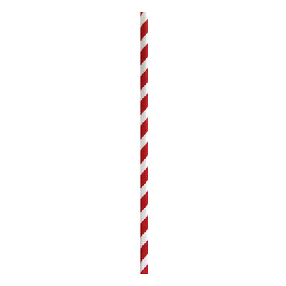 Durable Striped Cocktail Paper Straws - Unwrapped