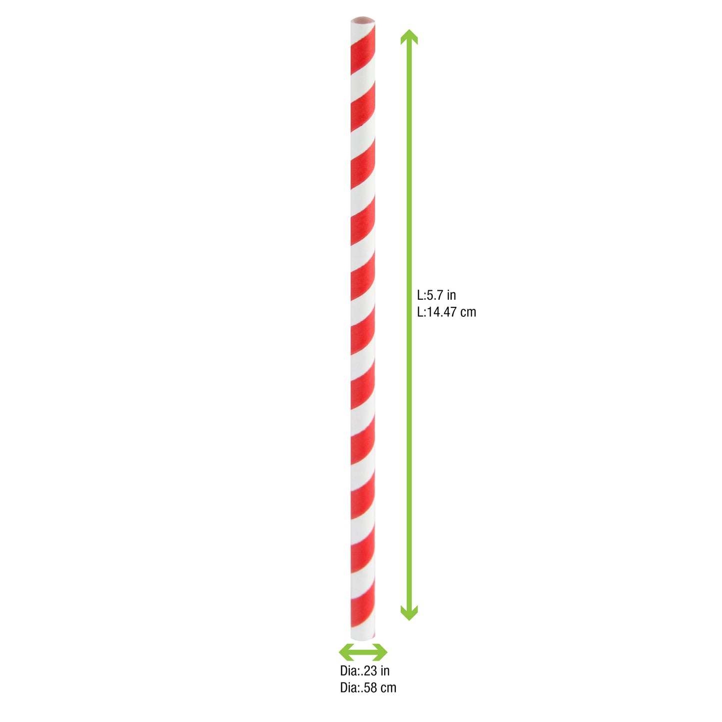 Durable Striped Cocktail Paper Straws - Unwrapped