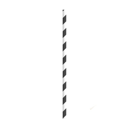 Durable Striped Smoothie Paper Straws - Unwrapped