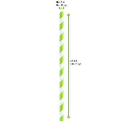 Durable Striped Giant Smoothie Paper Straws - Unwrapped