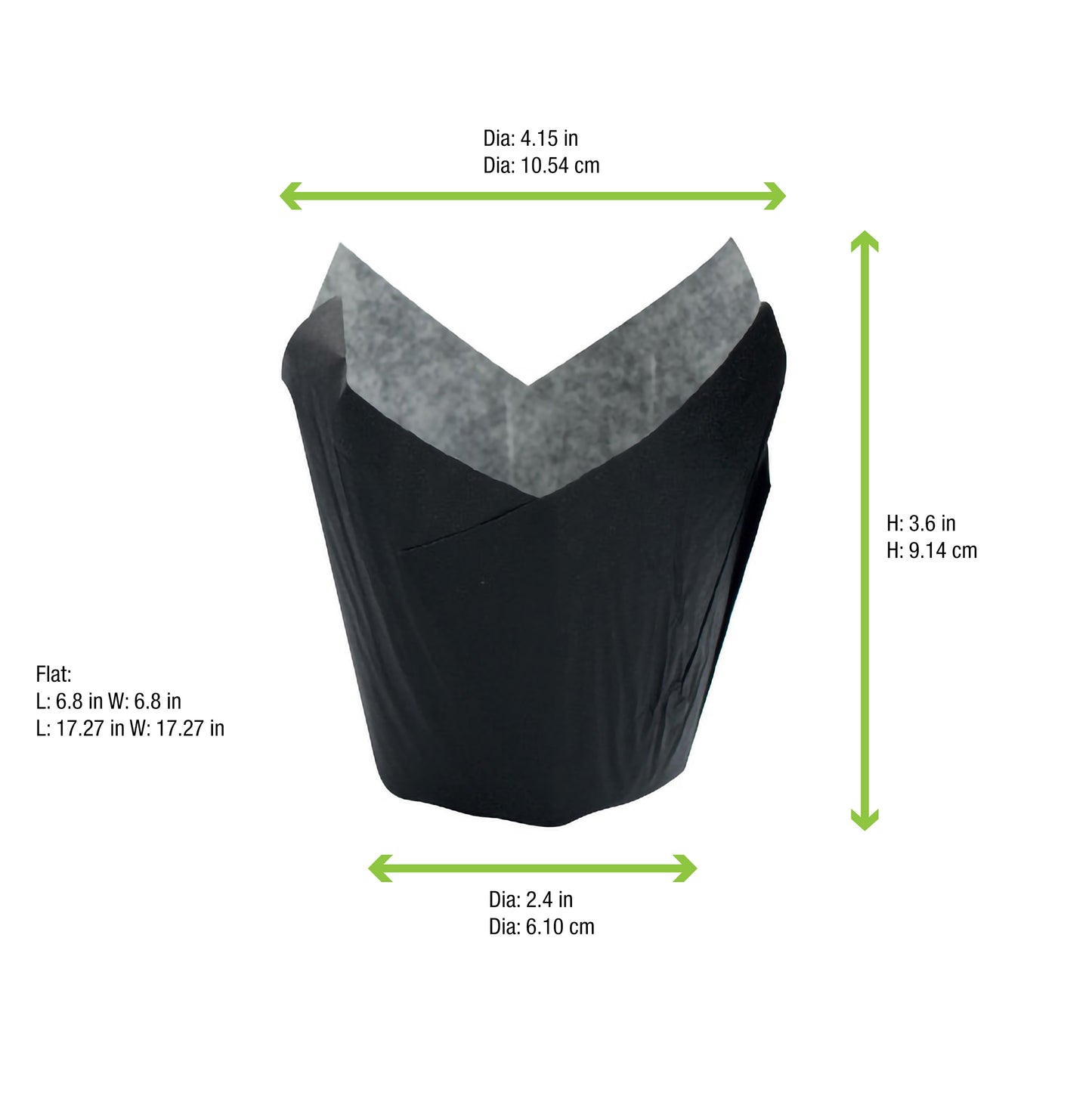 Tulip Black Greaseproof Baking Cup