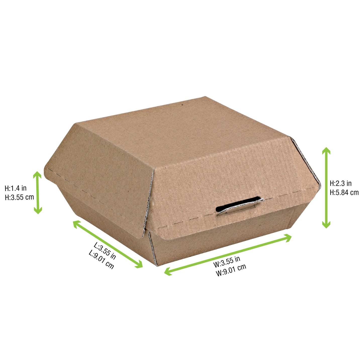 Kraft Corrugated Hamburger Clamshell Take Out Box