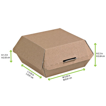 Kraft Corrugated Hamburger Clamshell Take Out Box