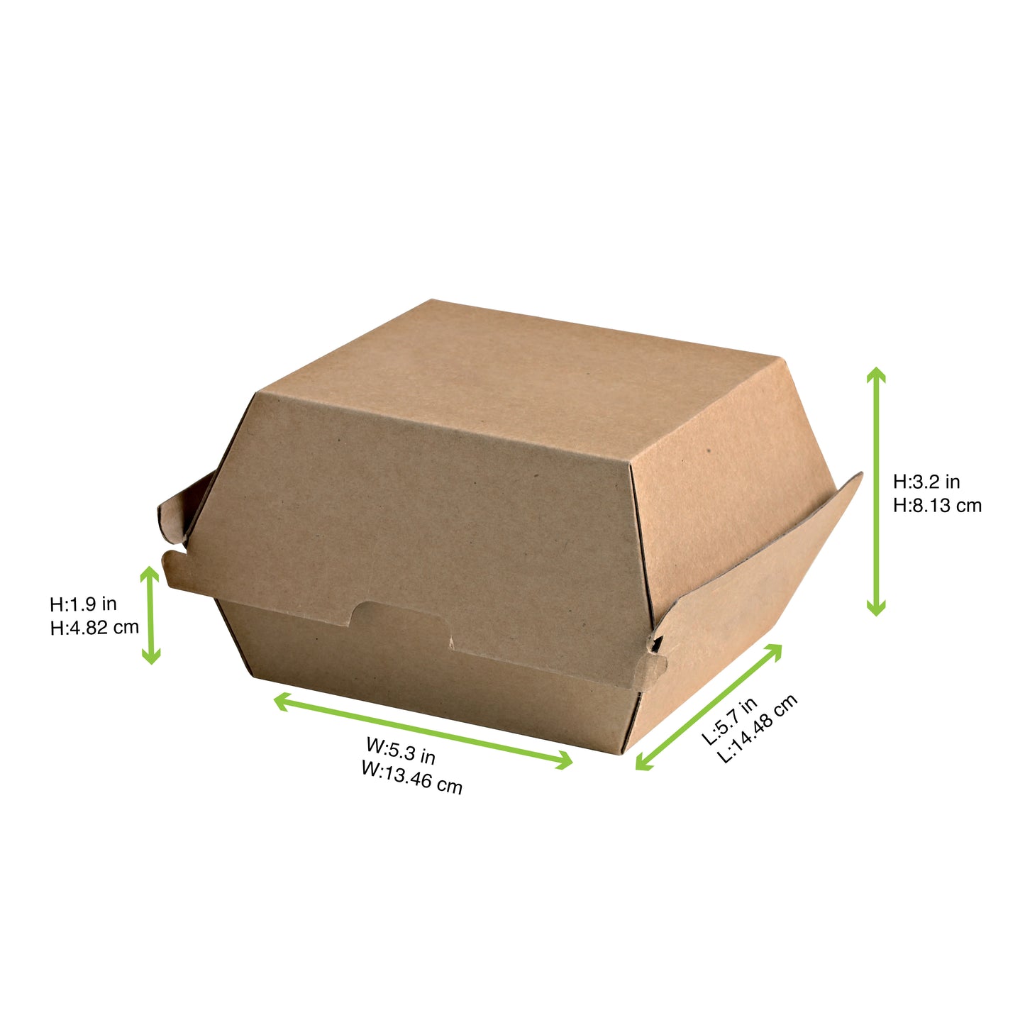 Kraft Corrugated Hamburger Clamshell Take Out Box