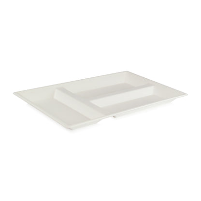 Eco-Design White Sugarcane Compartment Tray
