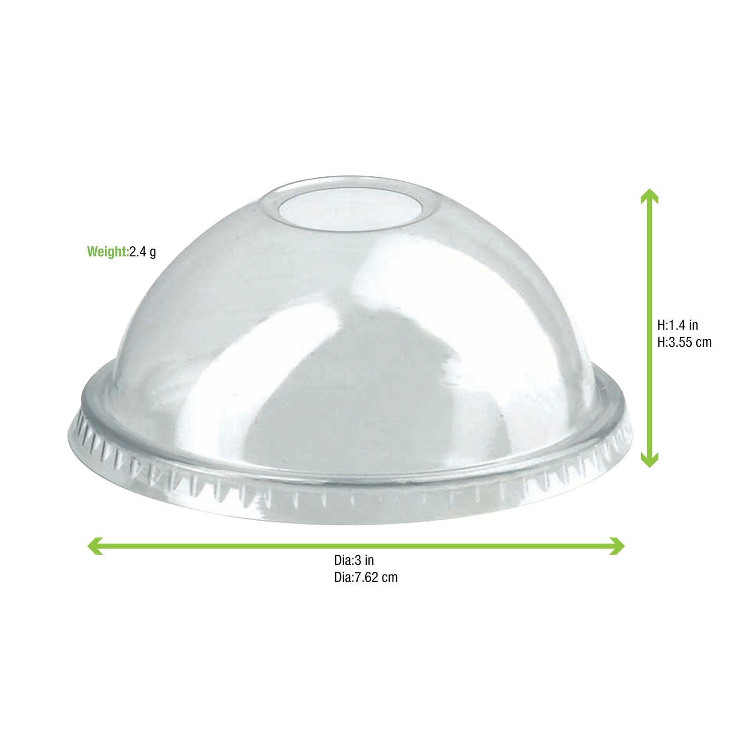 Clear PET Dome Lid With Hole for 210POC81N & 210POB80 & 210POC121N & 210POB121