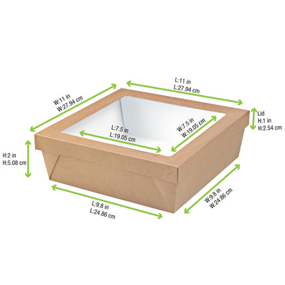 Kraft Kray Boxes with PET Window Lid 100/Case