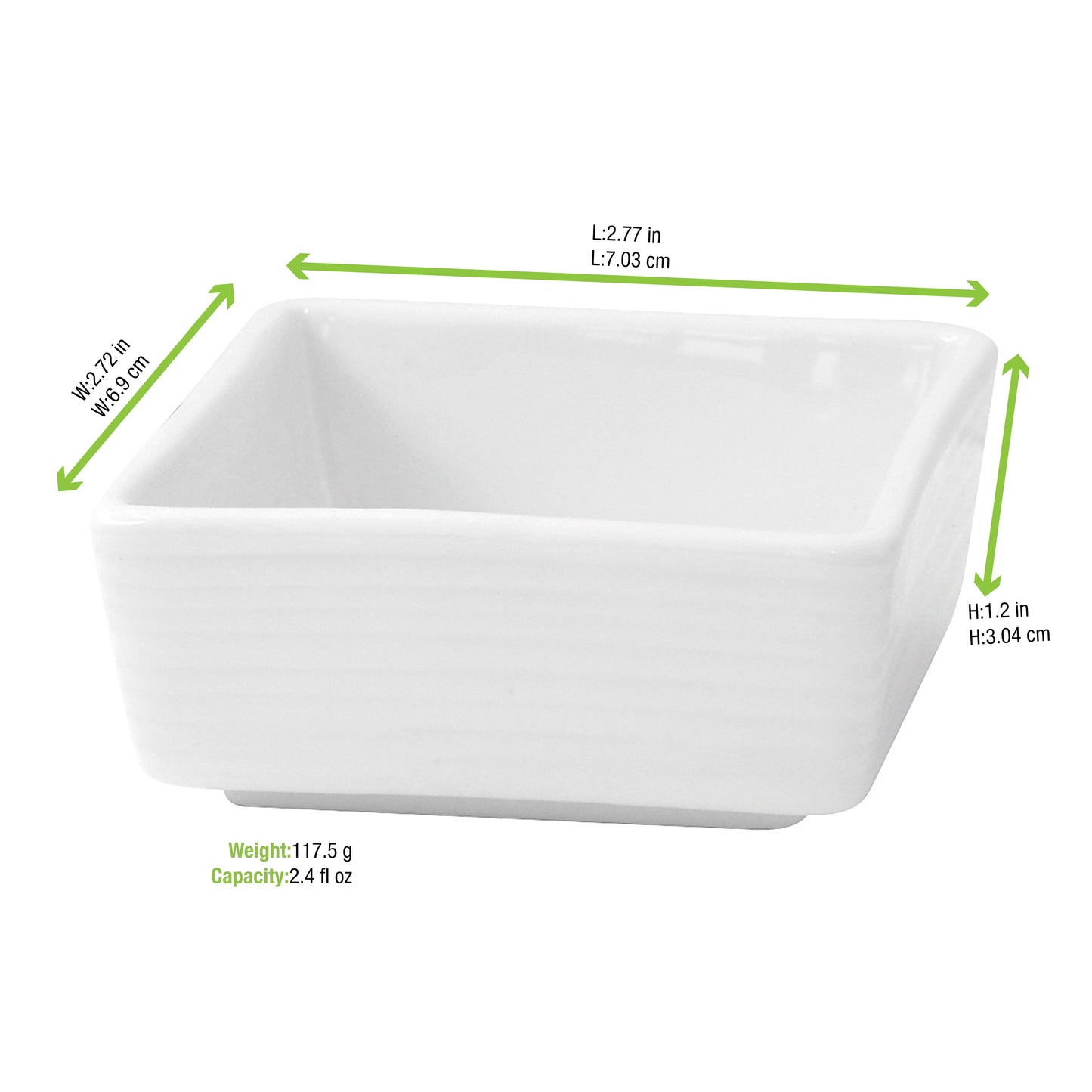 Mini White Square Porcelain Sauce Dish